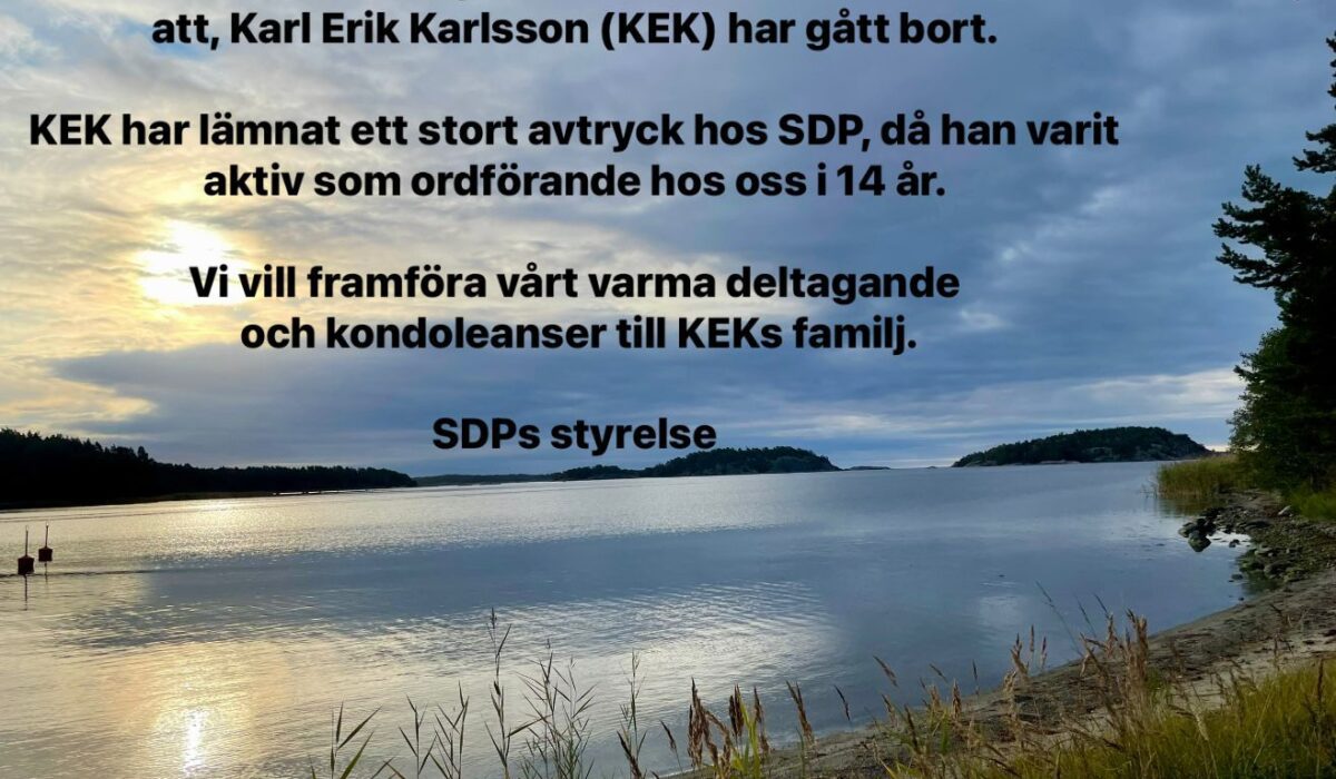Med stor sorg vi i SDP